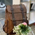 BACKPACK PU LAPTOP BAG LEATHER MATERIAL  WITH SPONGE BELT