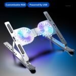 Portable Laptop Stand with Cooling Fan - Ergonomic Adjustable Riser for Desk & Travel | Enhanced Cooling & Universal Fit | Tanzania - Image 2